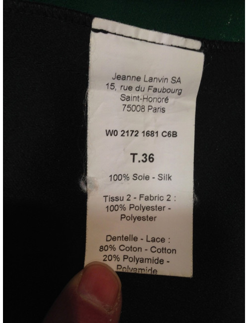 Robe fourreau LANVIN soie avec dentelles T36