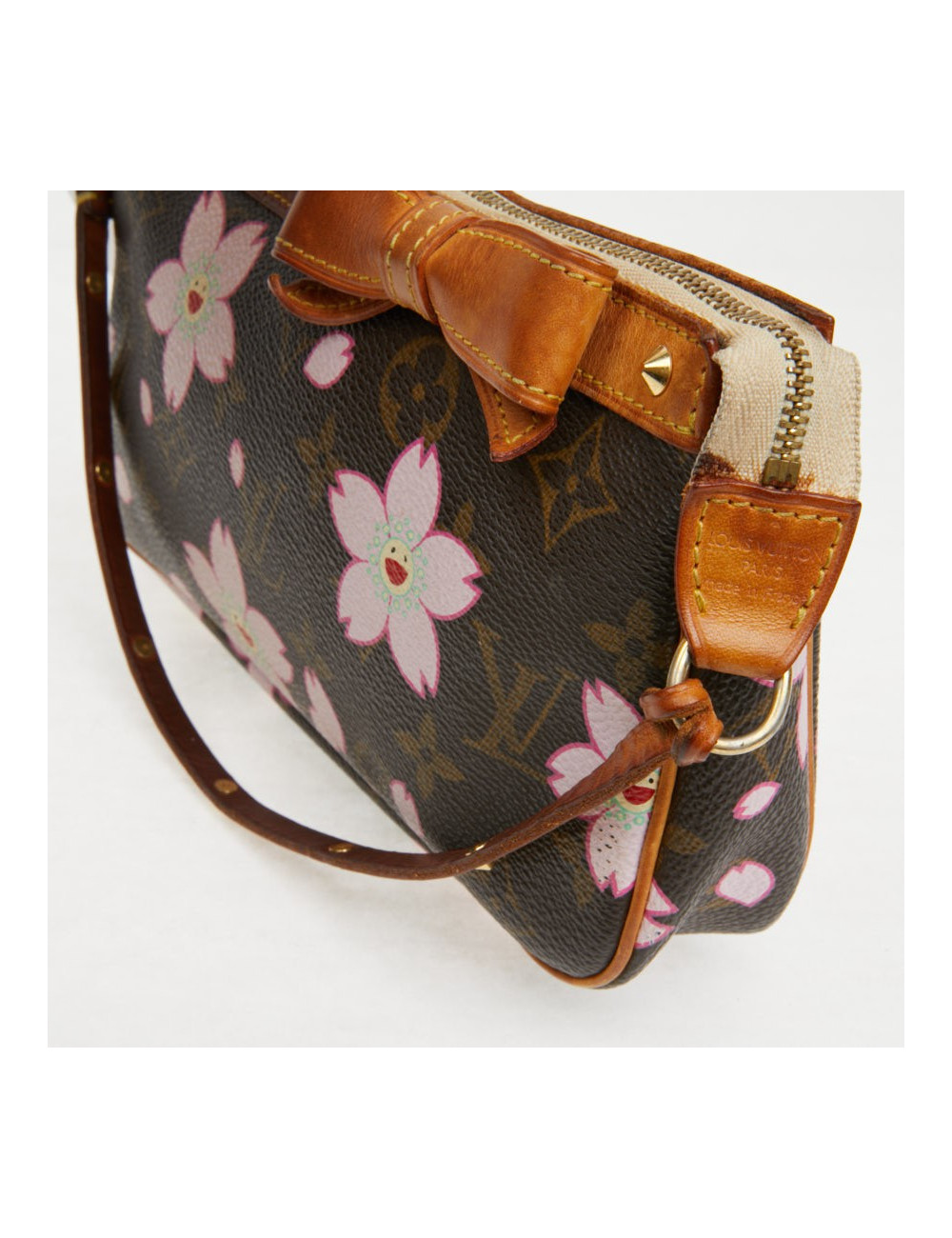 Pochette accessoire Louis Vuitton toile Monogram Cherry Blossom Murakami