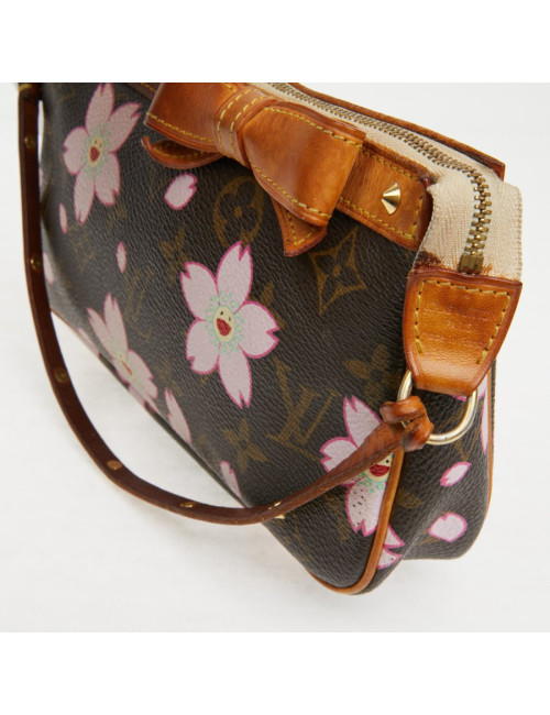 Pochette accessoire Louis Vuitton toile Monogram Cherry Blossom Murakami