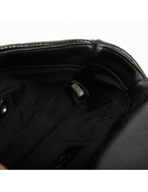 Mini sac Chanel cuir verni noir