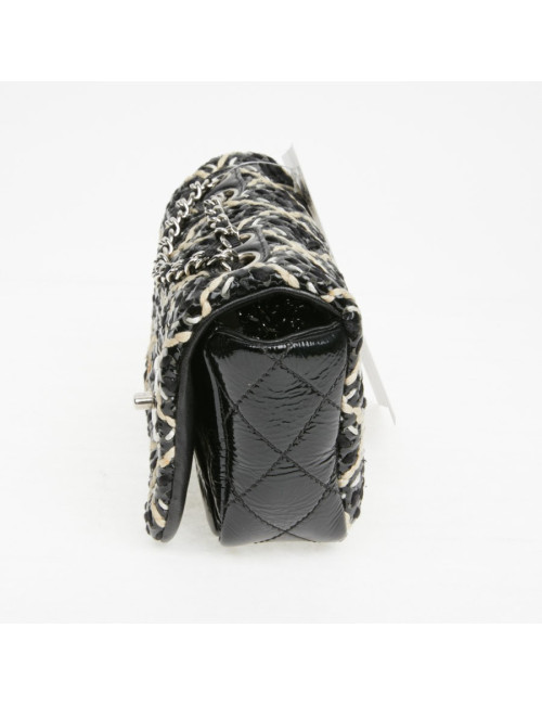 Mini sac Chanel cuir verni noir