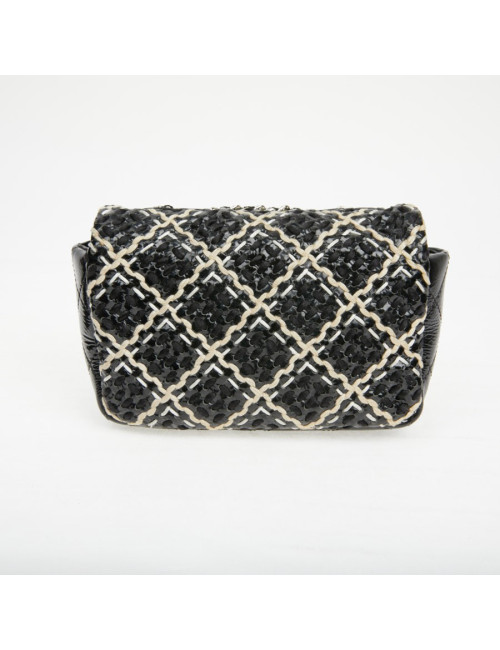 Mini sac Chanel cuir verni noir