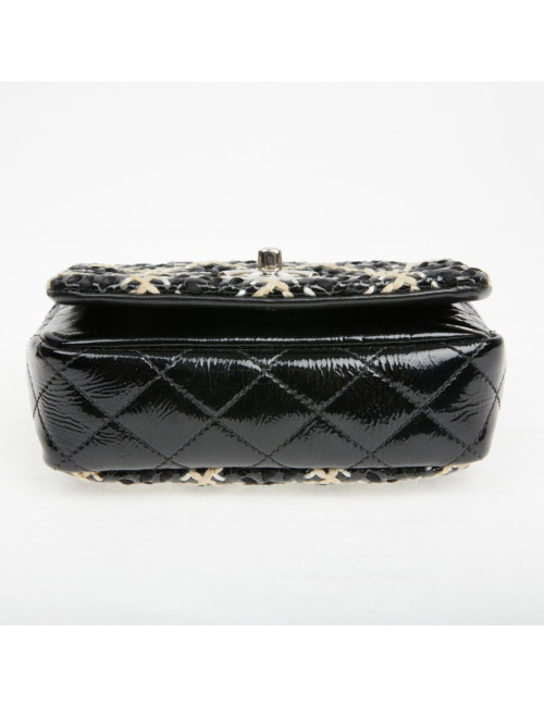 Mini sac Chanel cuir verni noir