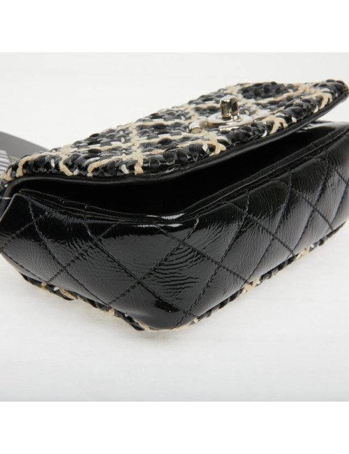 Mini sac Chanel cuir verni noir
