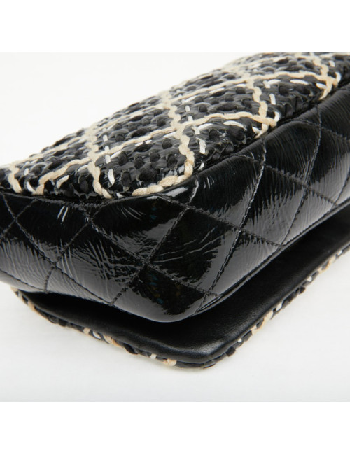 Mini sac Chanel cuir verni noir