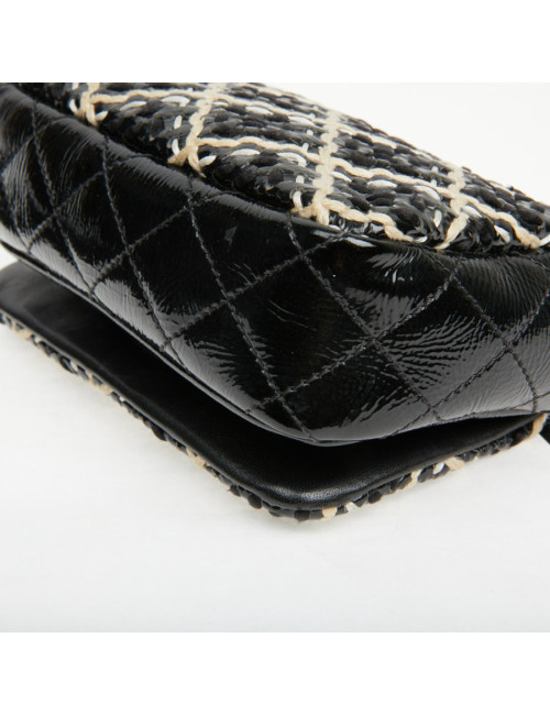 Mini sac Chanel cuir verni noir