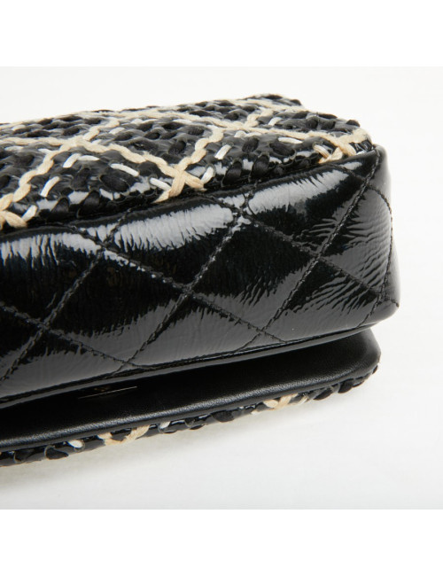 Mini sac Chanel cuir verni noir