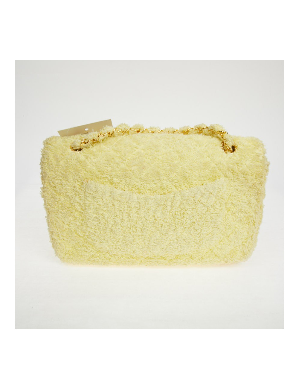 Occasion Certified CHANEL Vintage Timeless Bag in yellow terrycloth 