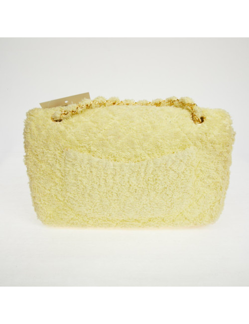 Occasion Certified CHANEL Vintage Timeless Bag in yellow terrycloth 