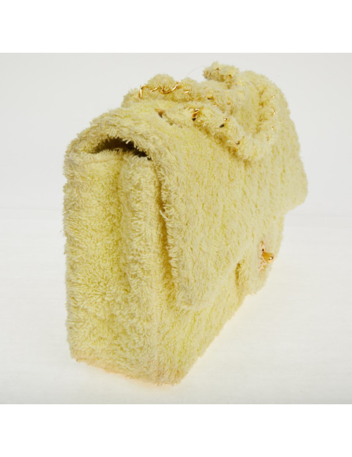Occasion Certified CHANEL Vintage Timeless Bag in yellow terrycloth 