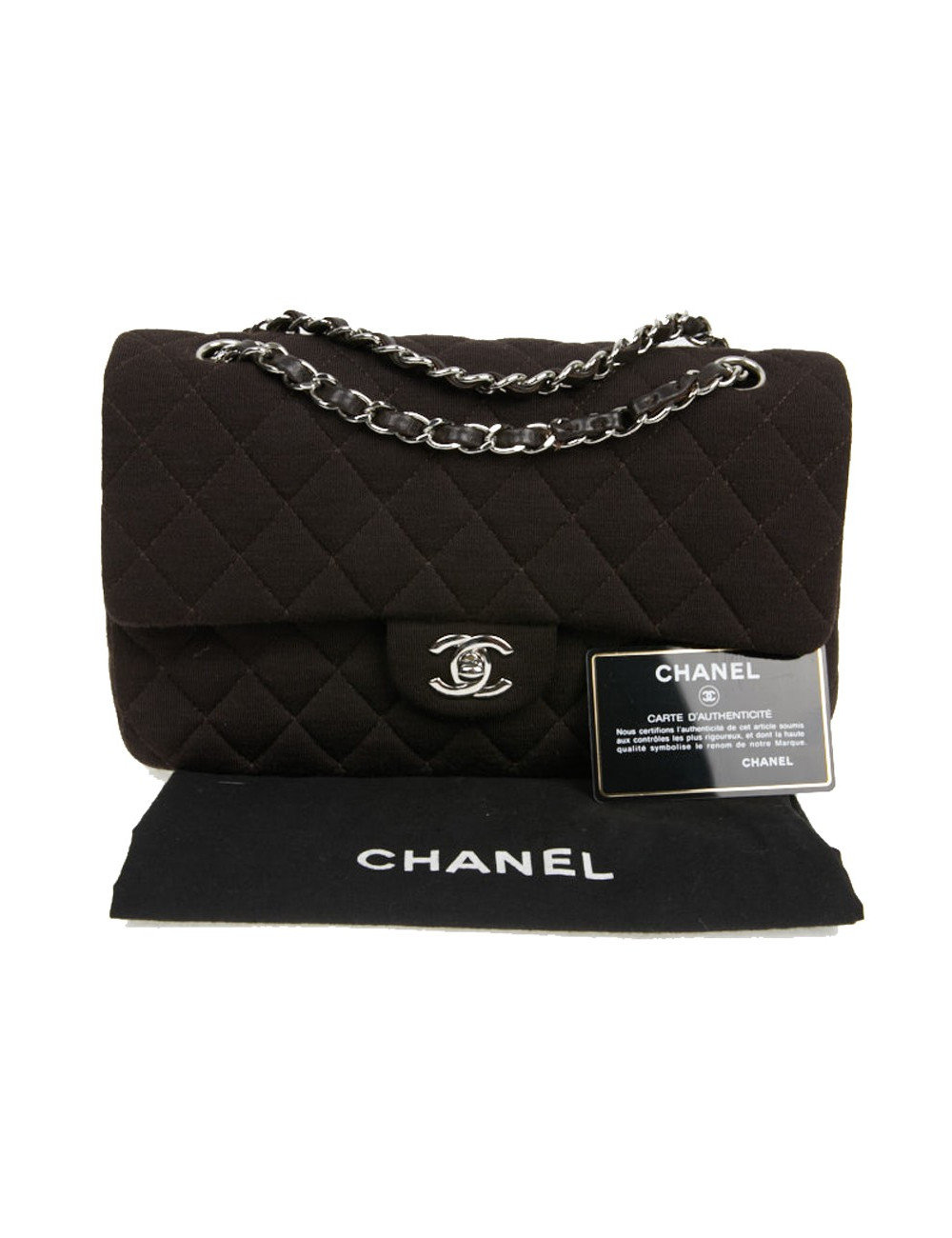 Chanel Brown Jersey Timeless Bag - Second-hand Luxury Bags certified.