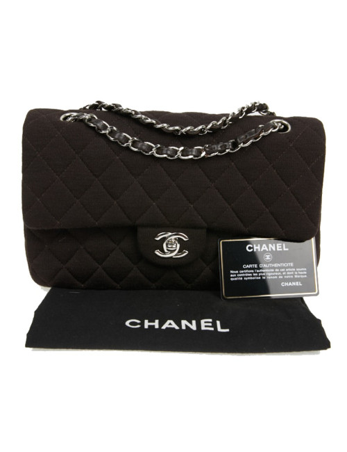 Chanel Brown Jersey Timeless Bag - Second-hand Luxury Bags certified.