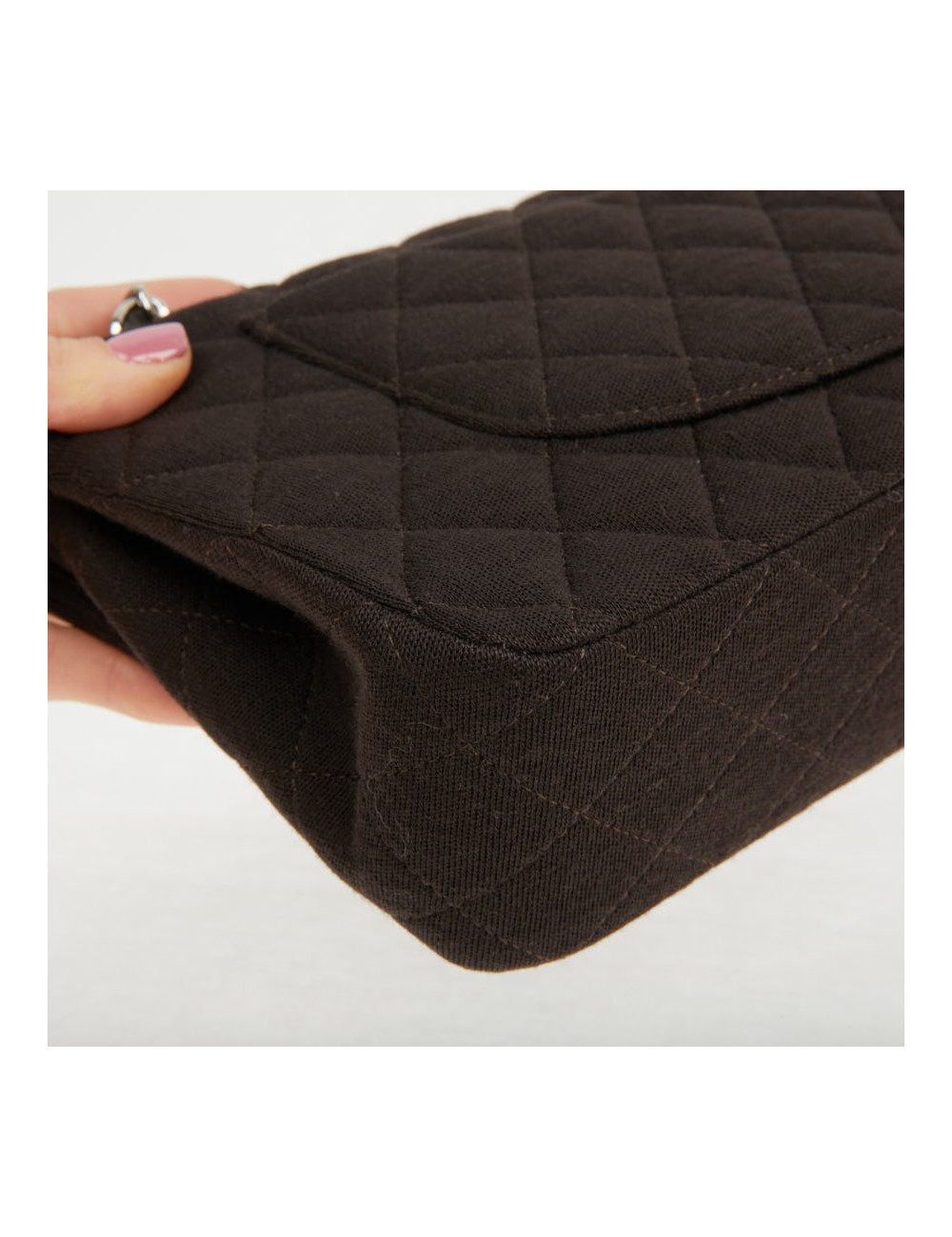 Chanel Brown Jersey Timeless Bag - Second-hand Luxury Bags certified.