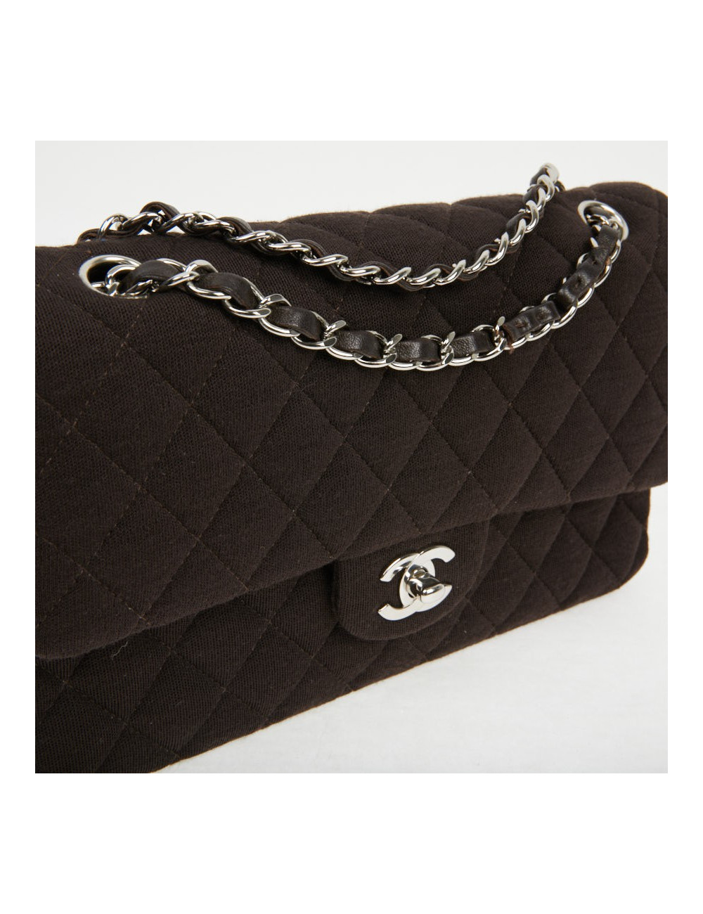 Chanel Brown Jersey Timeless Bag - Second-hand Luxury Bags certified.