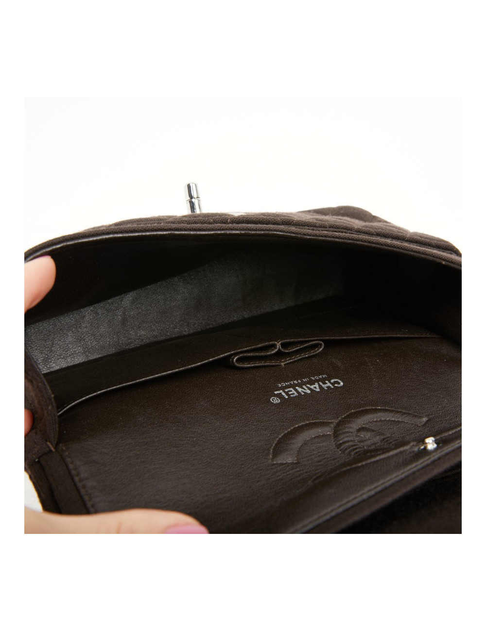 Chanel Brown Jersey Timeless Bag - Second-hand Luxury Bags certified.