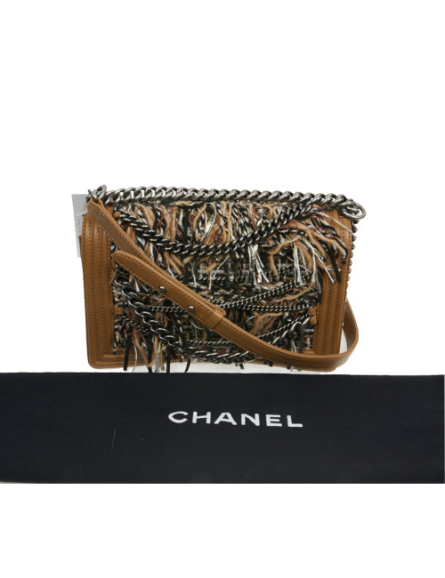 CHANEL Paris Dallas Boy Flap Bag in Brown Tweed, Fringes and Chains