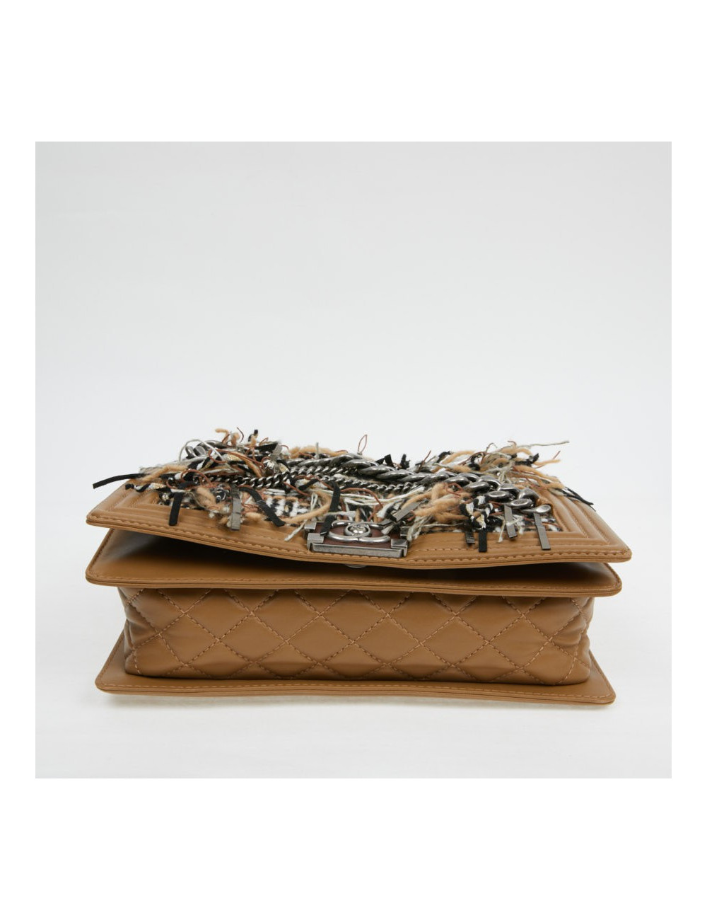 CHANEL Paris Dallas Boy Flap Bag in Brown Tweed, Fringes and Chains