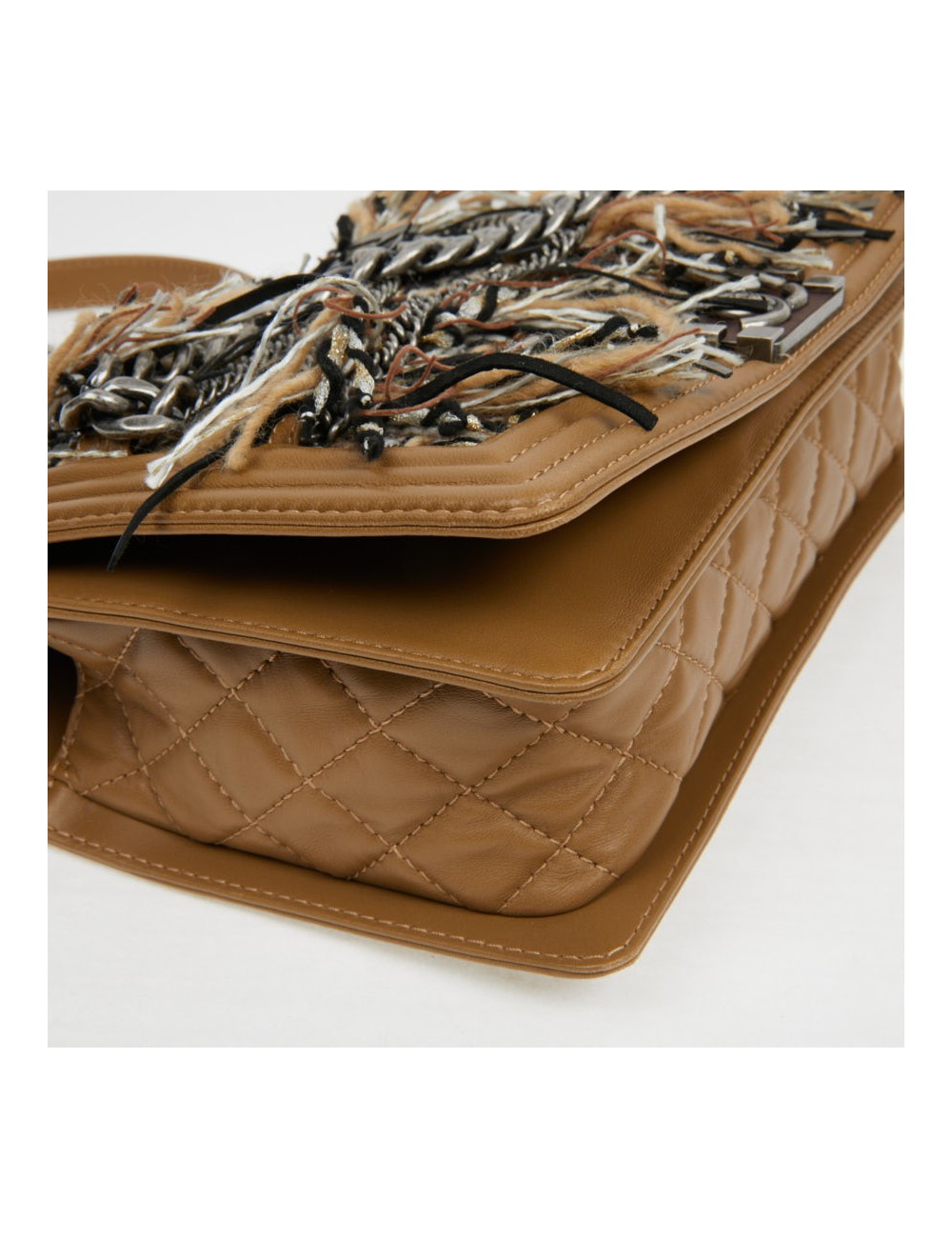 CHANEL Paris Dallas Boy Flap Bag in Brown Tweed, Fringes and Chains