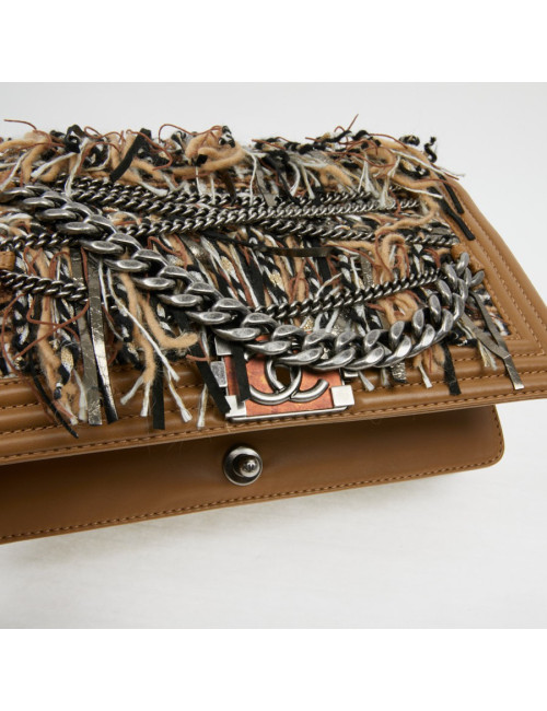CHANEL Paris Dallas Boy Flap Bag in Brown Tweed, Fringes and Chains
