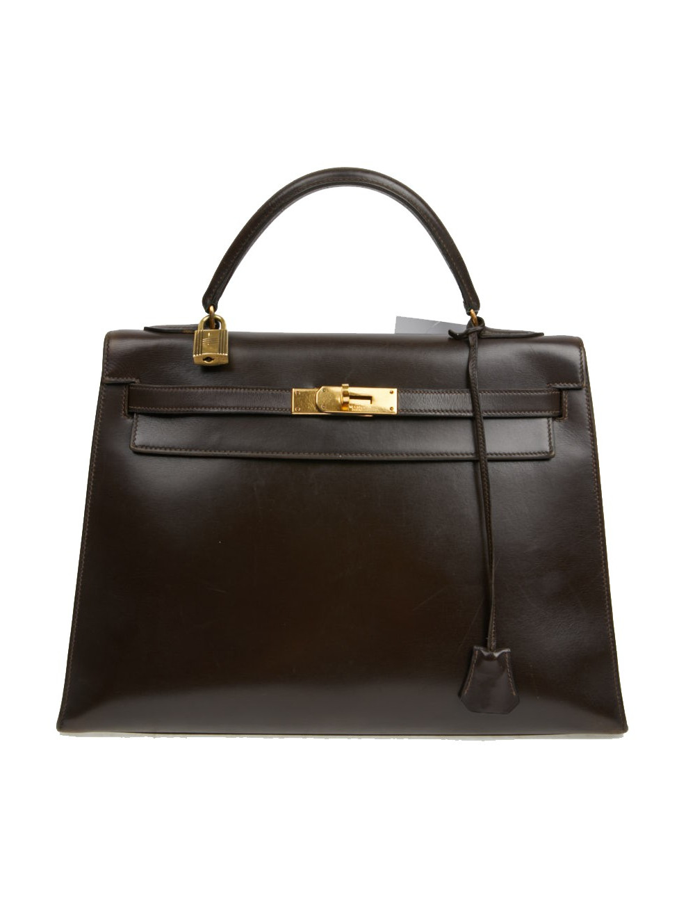 Kelly 32 marron box Hermès vintage