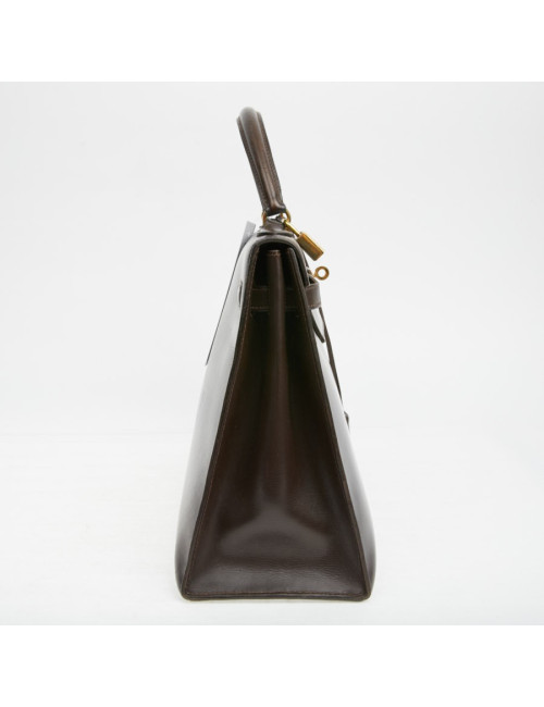 Kelly 32 marron box Hermès vintage