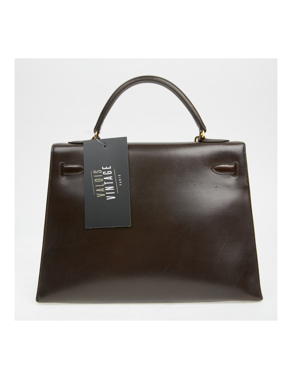 Kelly 32 marron box Hermès vintage