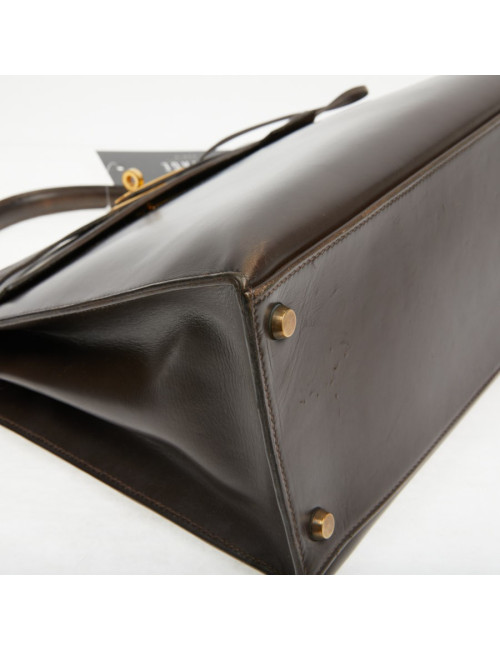 Kelly 32 marron box Hermès vintage