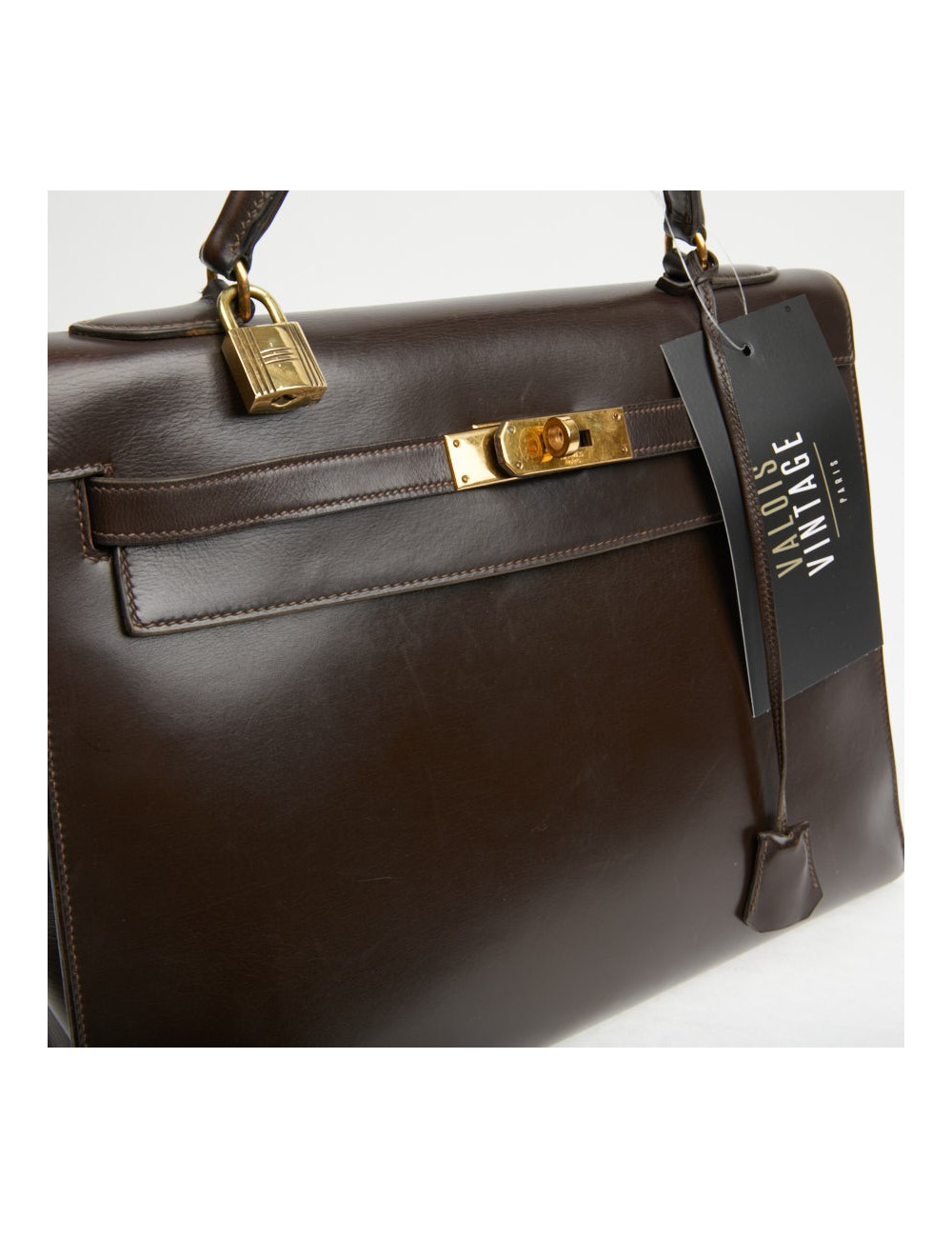 Kelly 32 marron box Hermès vintage