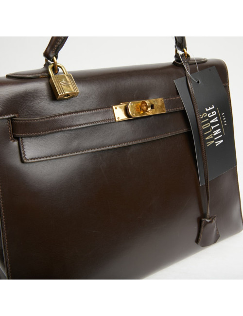 Kelly 32 marron box Hermès vintage