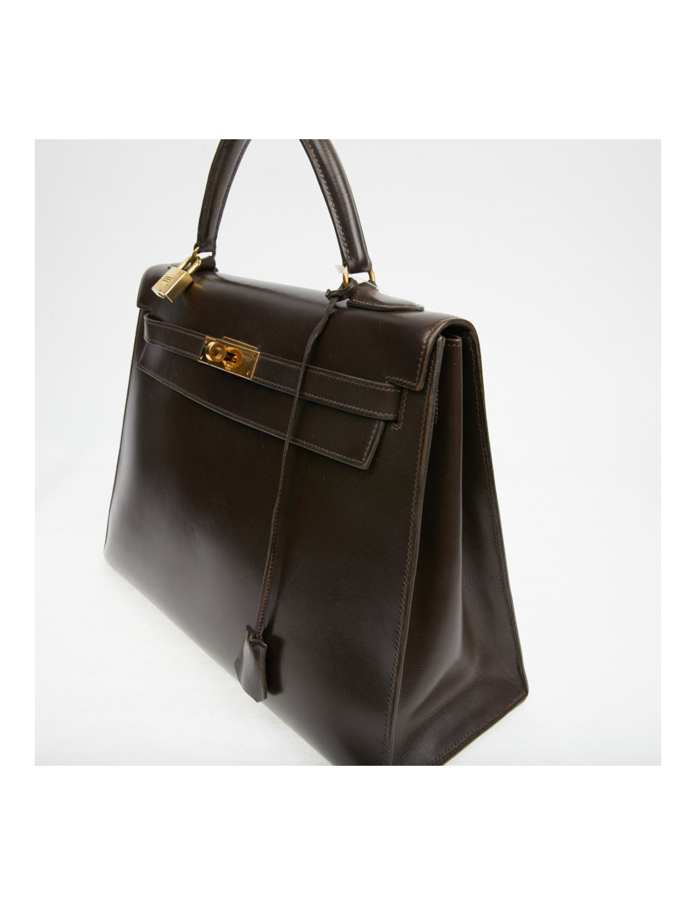 Kelly 32 marron box Hermès vintage