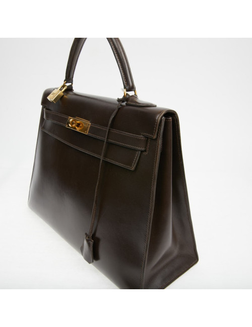 Kelly 32 marron box Hermès vintage