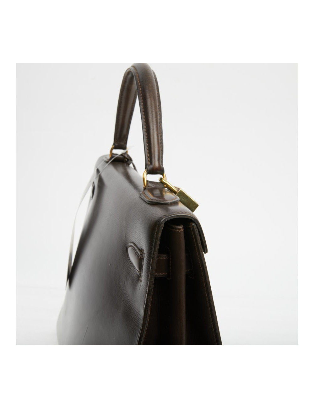 Kelly 32 marron box Hermès vintage