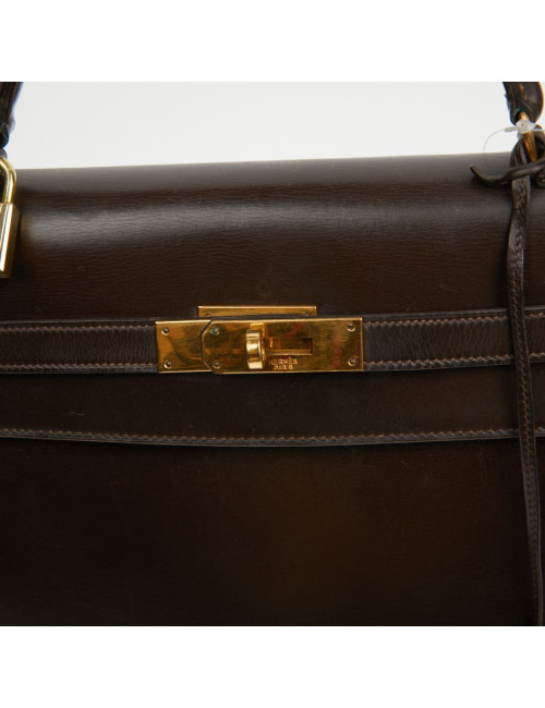 Kelly 32 marron box Hermès vintage