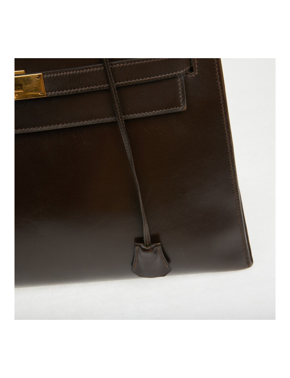 Kelly 32 marron box Hermès vintage