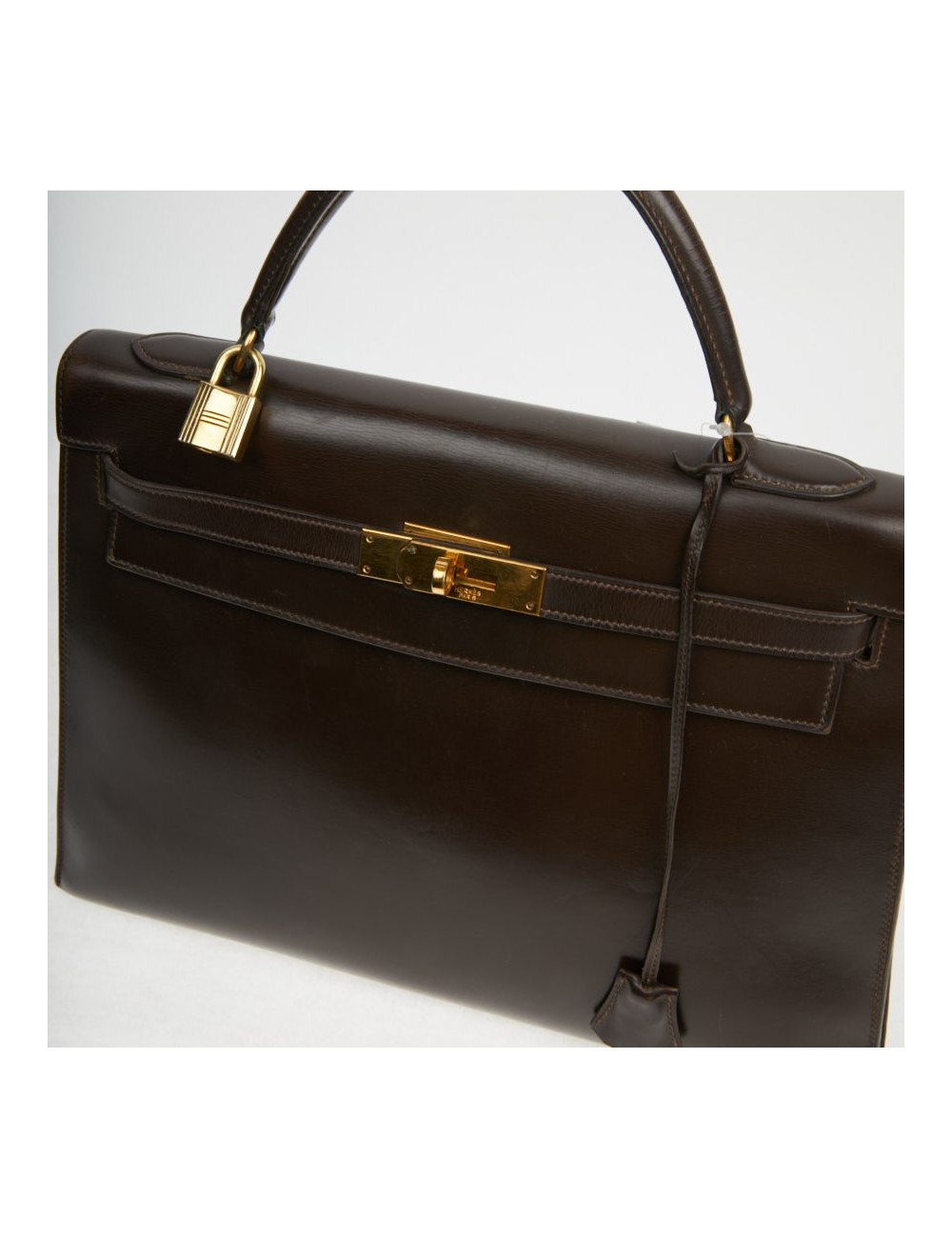 Kelly 32 marron box Hermès vintage