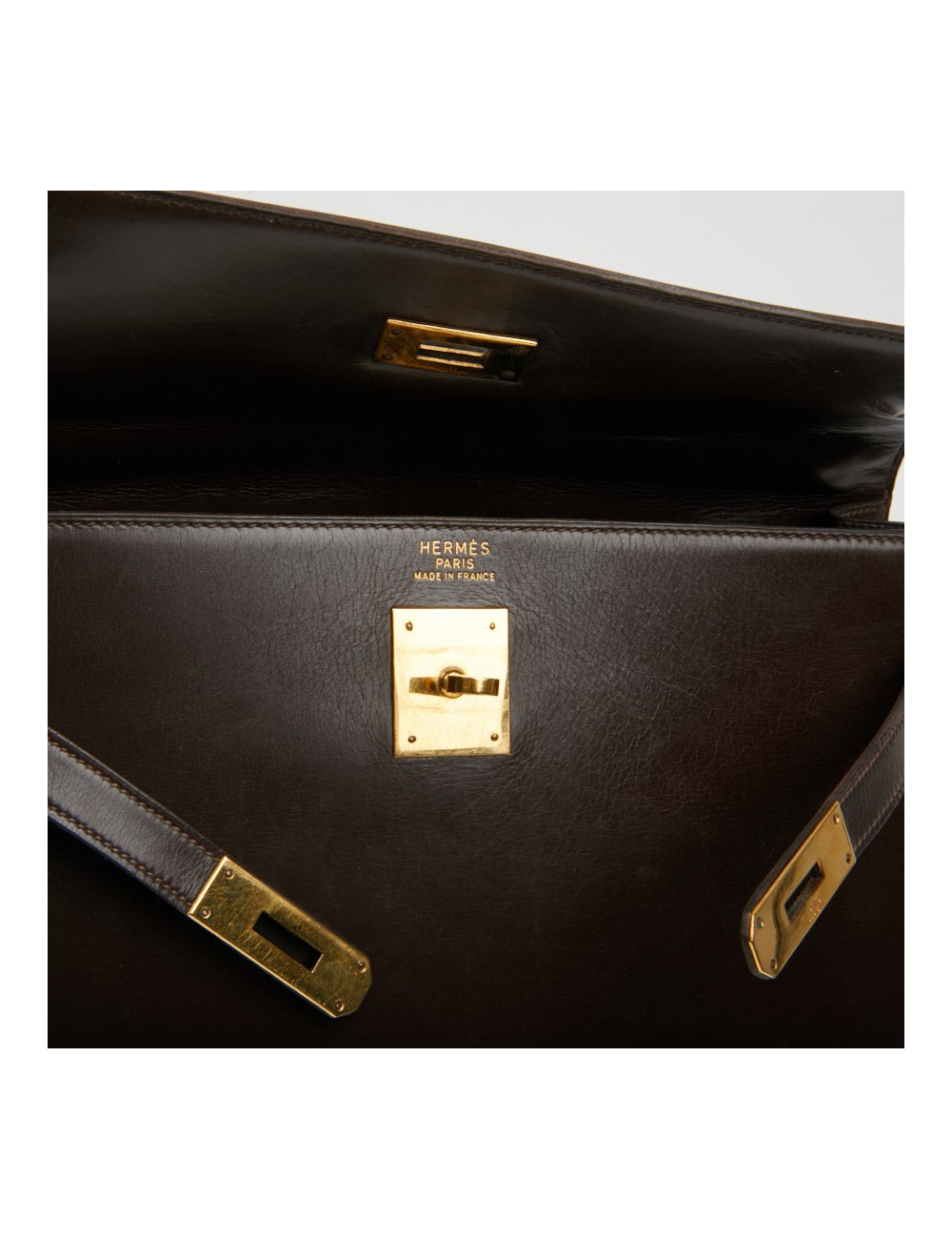 Kelly 32 marron box Hermès vintage