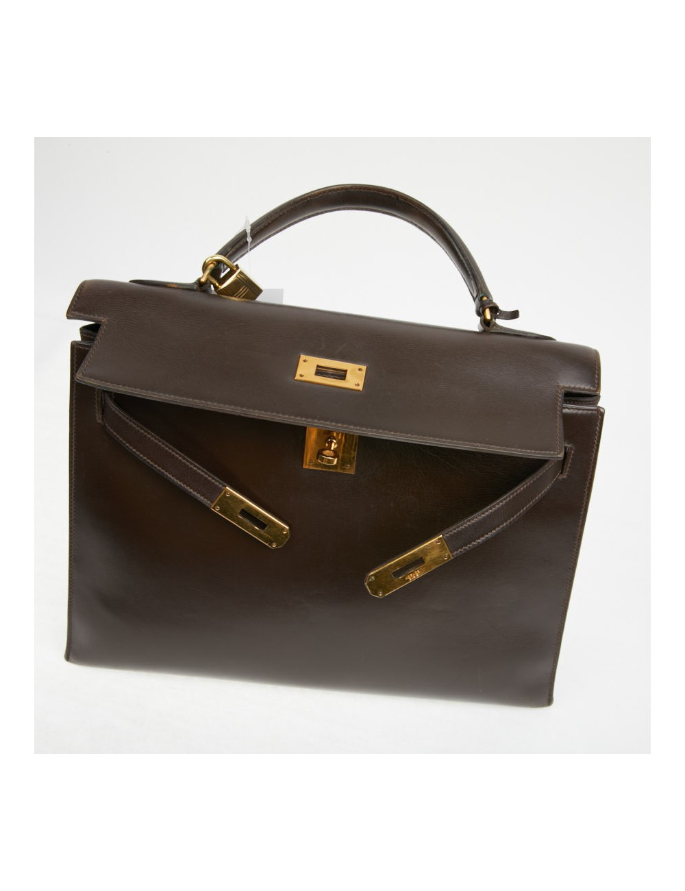 Kelly 32 marron box Hermès vintage