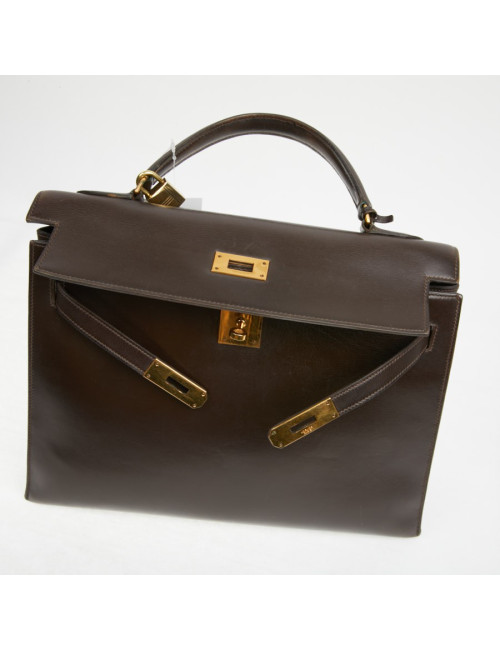 Kelly 32 marron box Hermès vintage