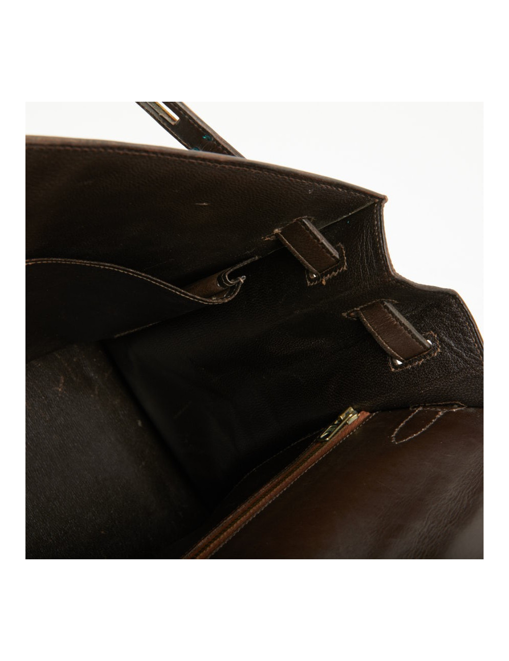 Kelly 32 marron box Hermès vintage