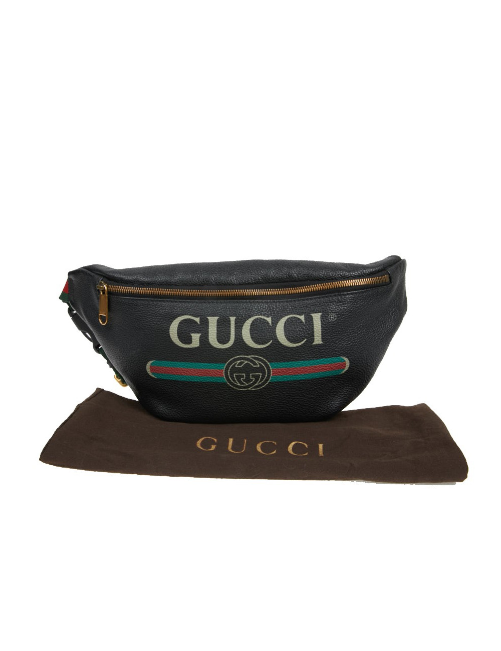 Ceinture banane Gucci noir grainé