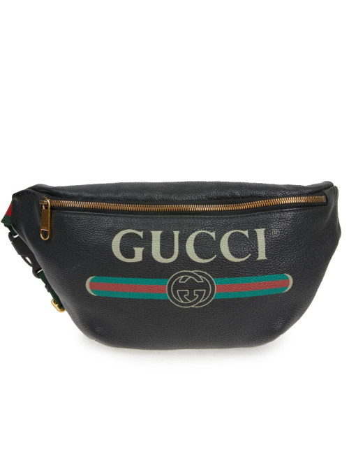 Ceinture banane Gucci noir grainé