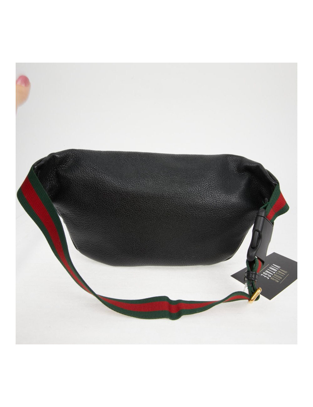 Ceinture banane Gucci noir grainé