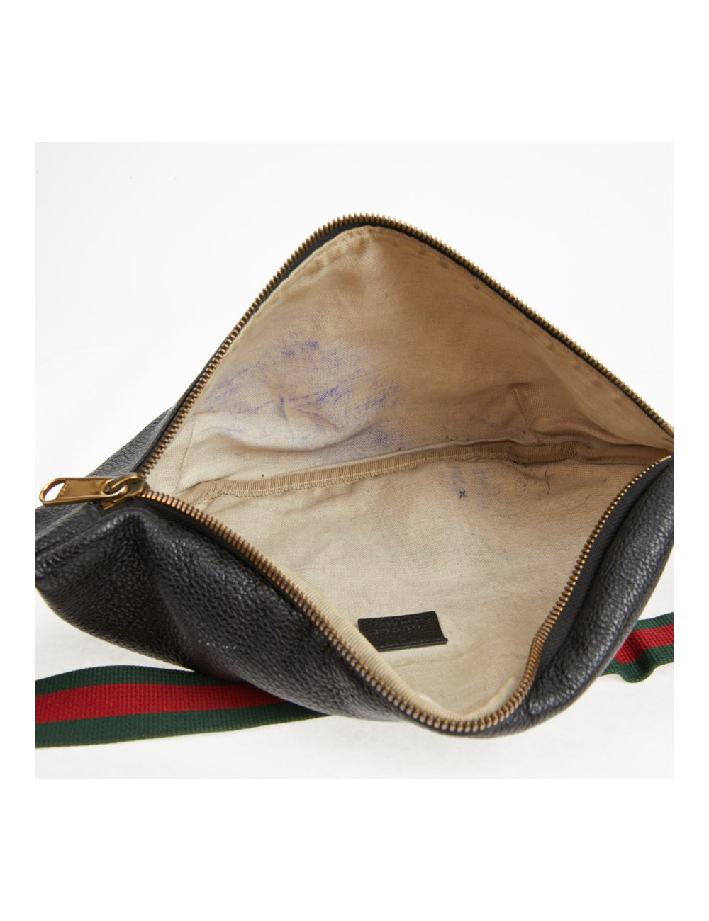 Ceinture banane Gucci noir grainé