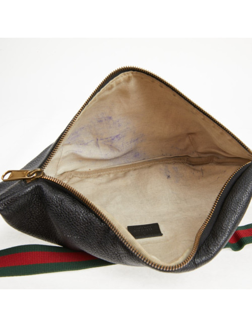 Ceinture banane Gucci noir grainé