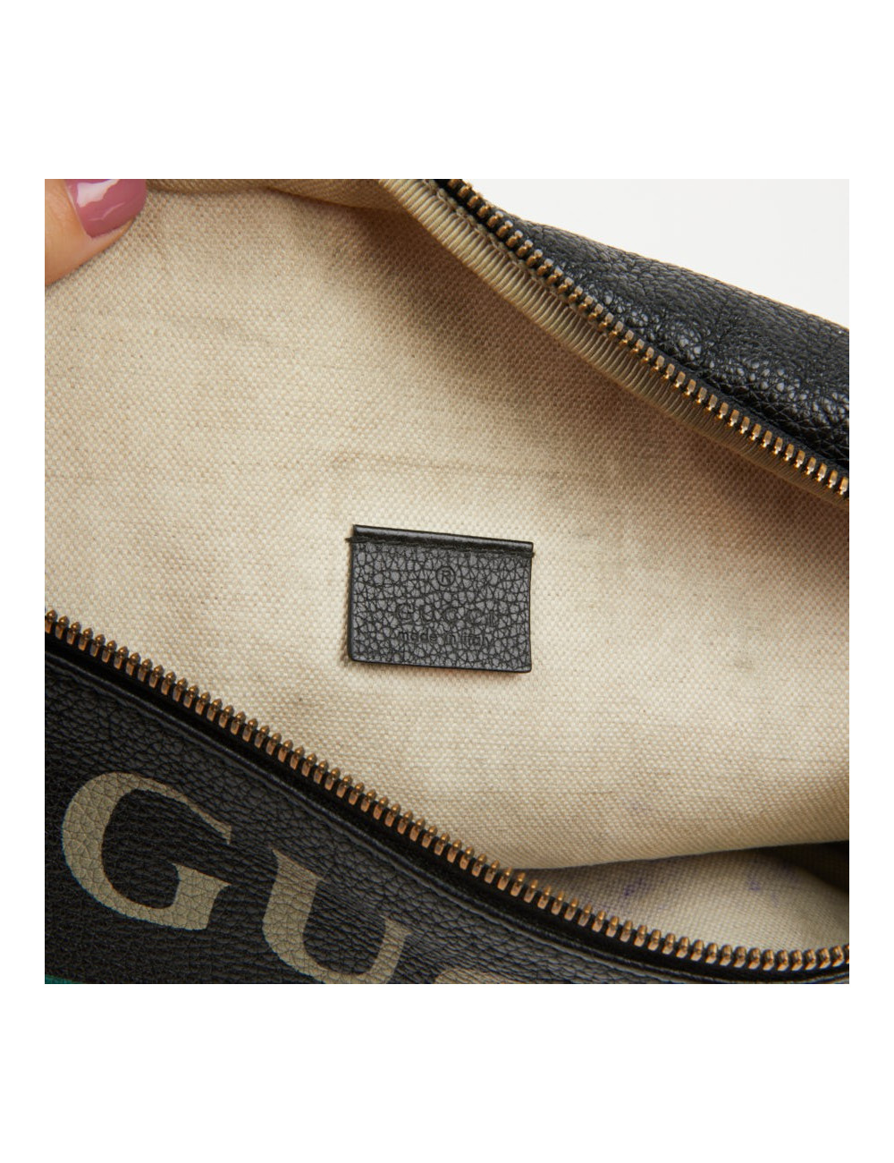 Ceinture banane Gucci noir grainé