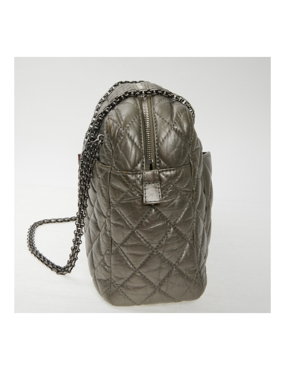 Sac Caméra Chanel GM cuir or bronze pâle mat