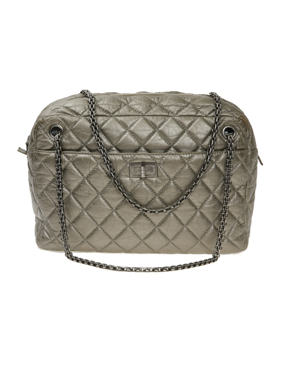 Sac Caméra Chanel GM cuir or bronze pâle mat