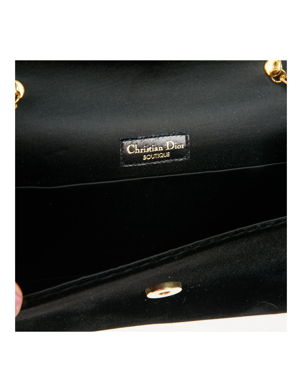 Sac pochette Christian Dior velours noir vintage