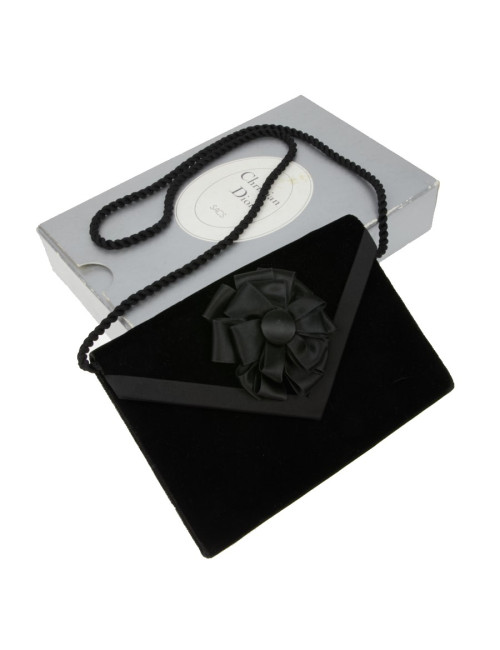 Sac pochette Christian Dior velours noir vintage