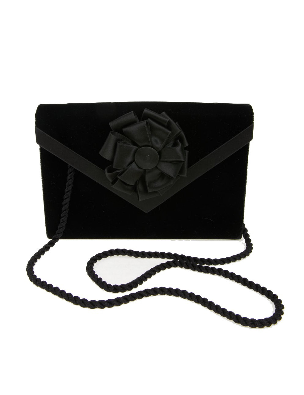 Sac pochette Christian Dior velours noir vintage